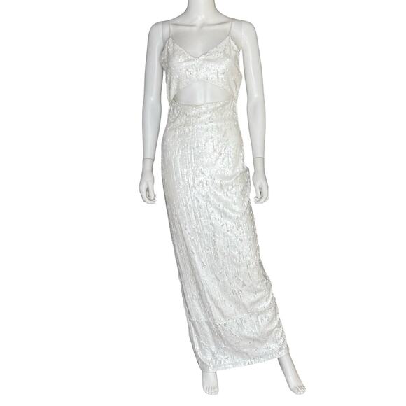 Alice + Olivia Valli Cut Out Cami Dress in Off White Women’s Sz 8 - Picture 2 of 12